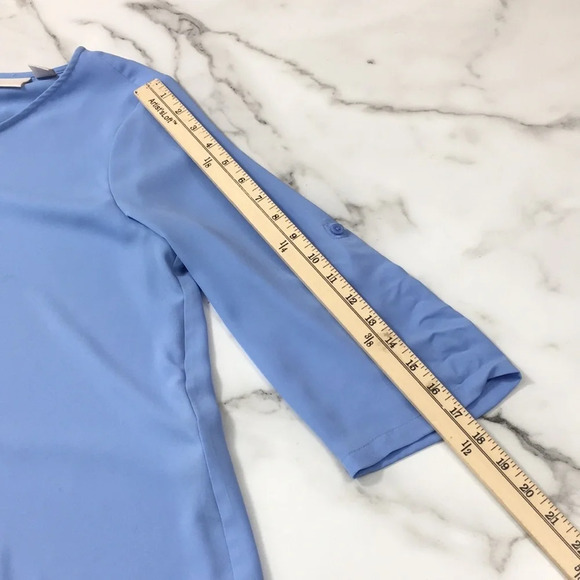 Chico's Blue Kathy Layered Top Womens 1 Medium Split Back Blouse - Picture 9 of 15